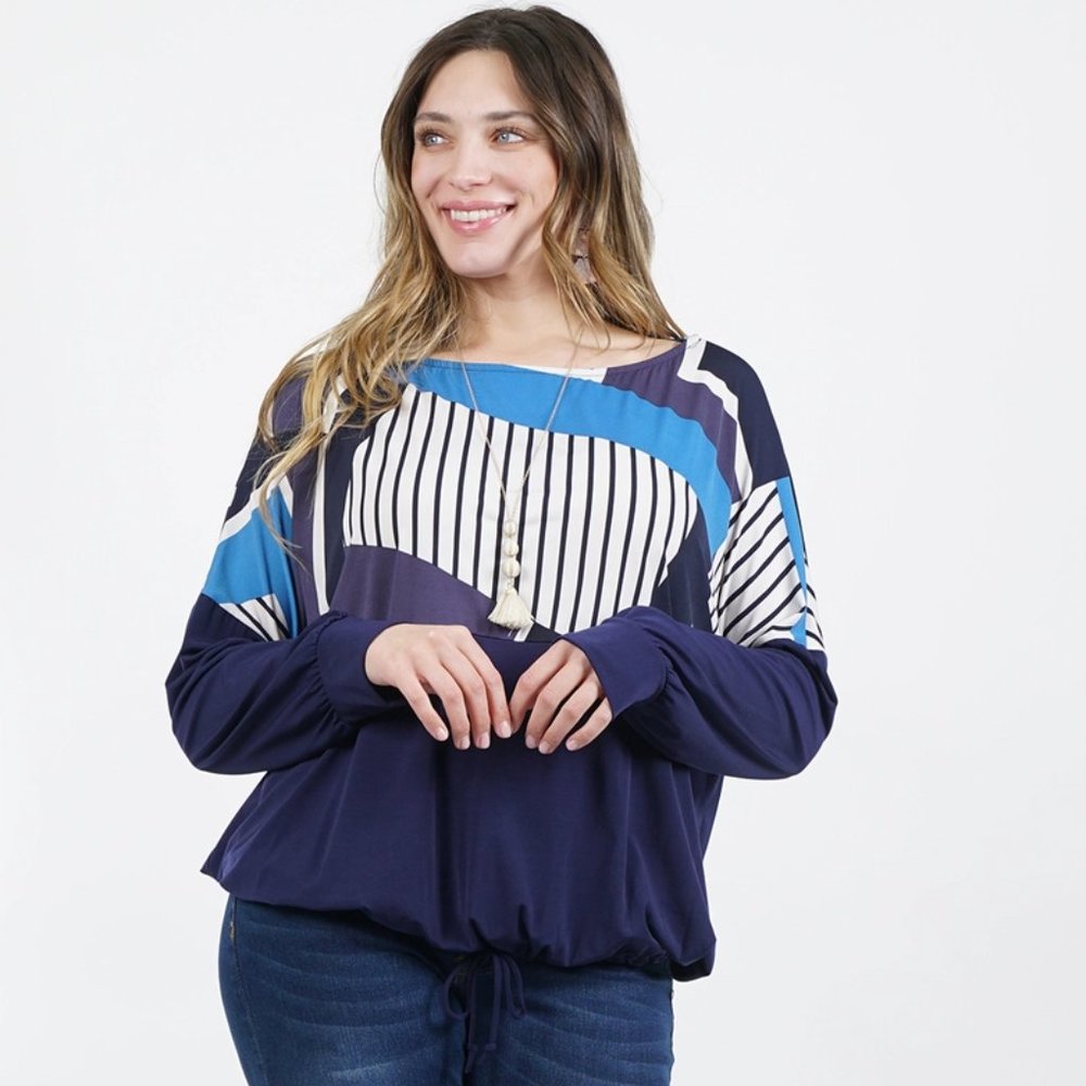 Blue Plus Blouson Top